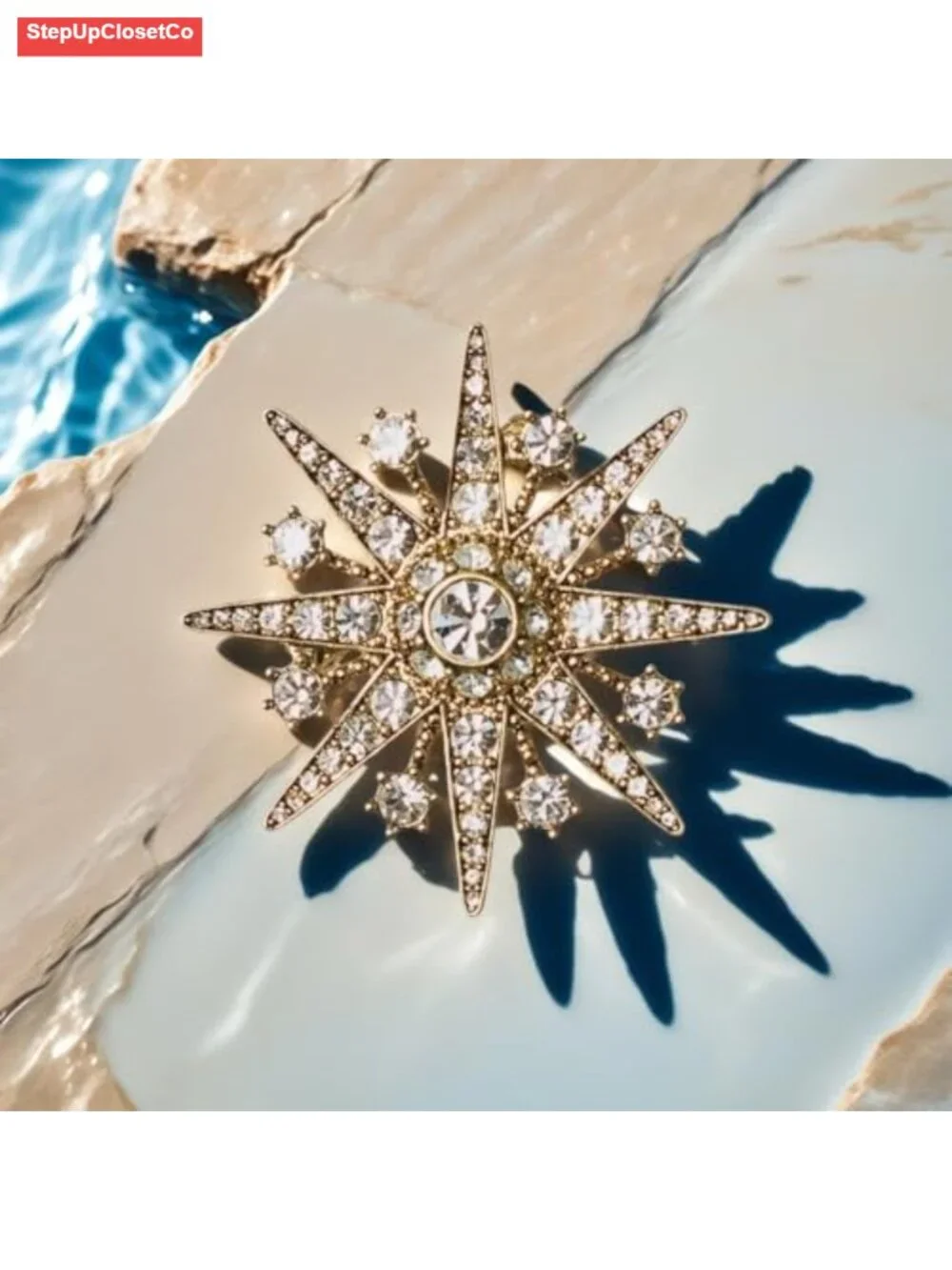 Crystal Rhinestone Star Brooch Pin Shawl Lapel Dress Suit Hat Bag Women Men